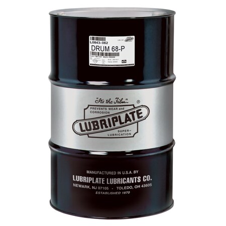 Lubriplate Refrig. Comp. Oil 68-P, Drum, Iso-68, Semi-Synthetic Refrigeration Compressor Fluid L0843-062